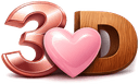 3D mit Herz Logo